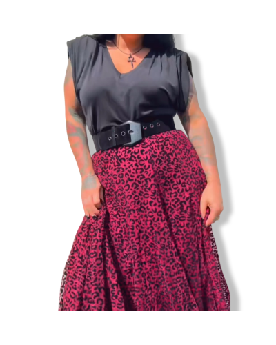 FALDA TULL LEOPARDO VUELO|LA Oveja Negra Shop.
