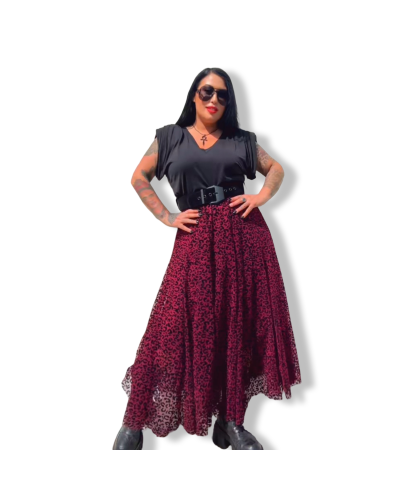FALDA TULL LEOPARDO VUELO|LA Oveja Negra Shop.