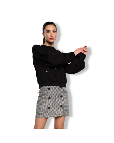 SUDADERA SWEATER BLACK ROSE MINUETO|LA Oveja Negra Shop.