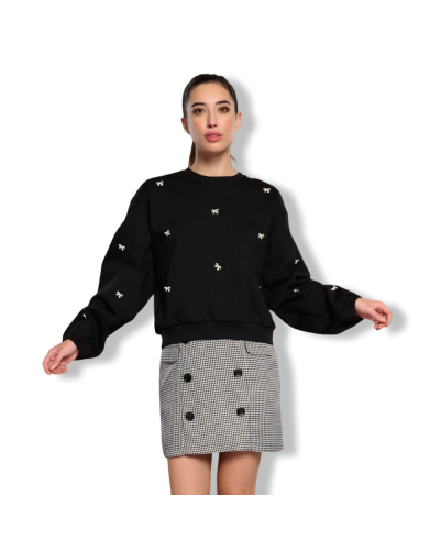 SUDADERA SWEATER BLACK ROSE MINUETO|LA Oveja Negra Shop.