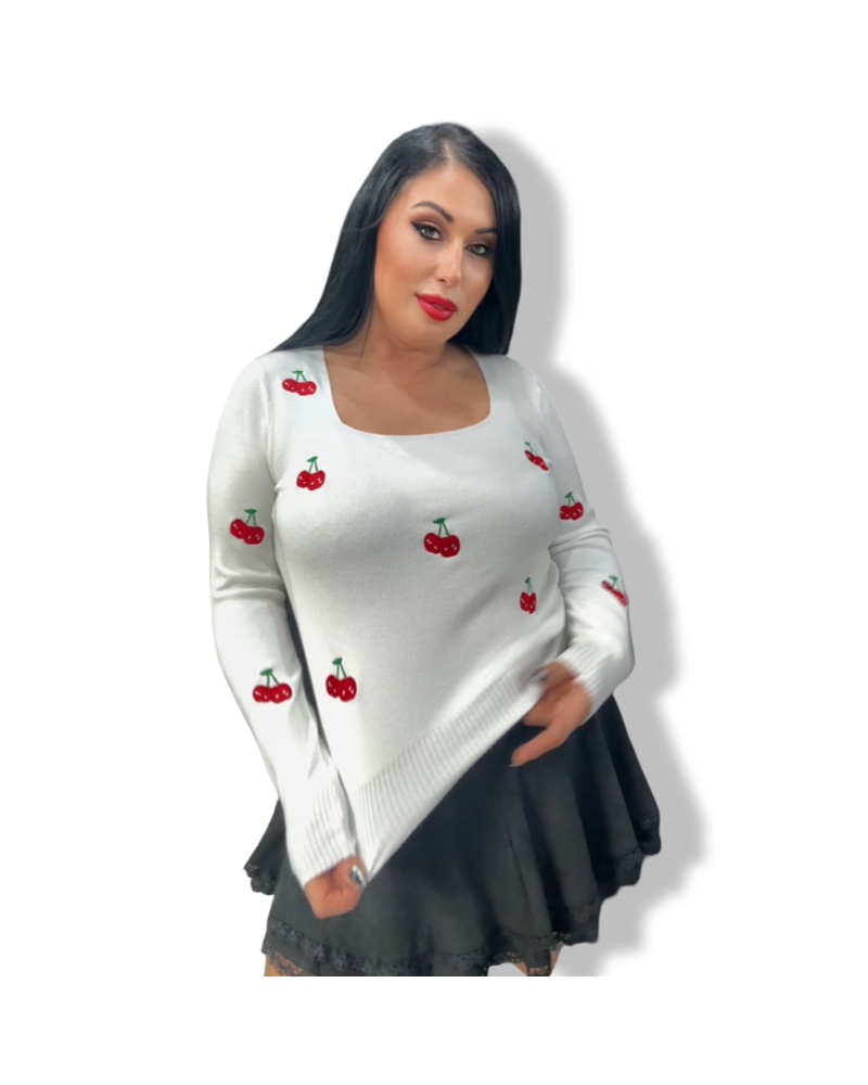 SWEATER VINTAGE CHERRY NEGRO.|LA Oveja Negra Shop.