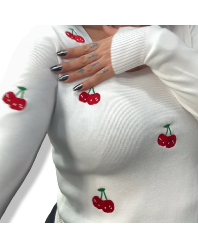 SWEATER VINTAGE CHERRY NEGRO.|LA Oveja Negra Shop.