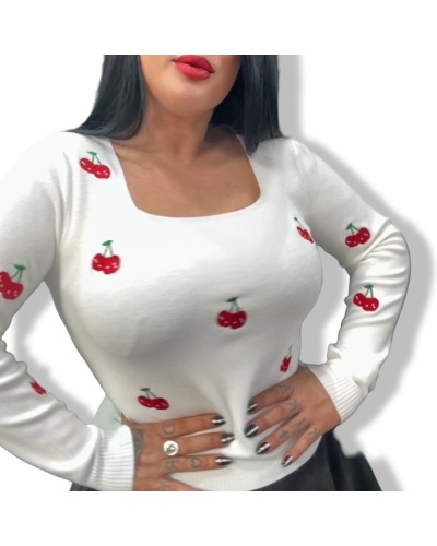 SWEATER VINTAGE CHERRY NEGRO.|LA Oveja Negra Shop.