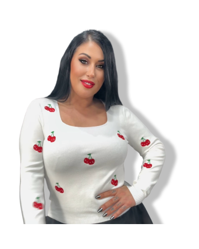 SWEATER VINTAGE CHERRY NEGRO.|LA Oveja Negra Shop.