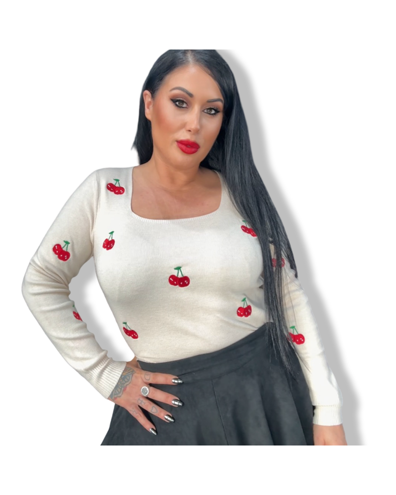 SWEATER VINTAGE CHERRY NEGRO.|LA Oveja Negra Shop. SWEATER VINTAGE CHERRY NEGRO.|LA Oveja Negra Shop.