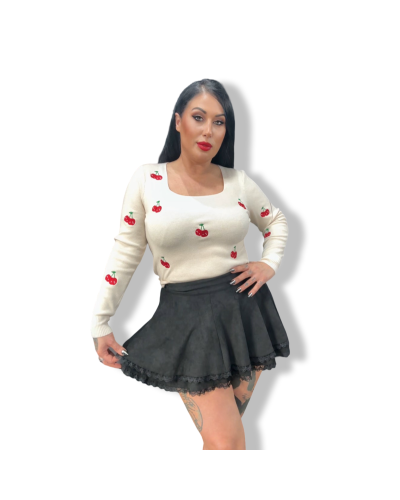 SWEATER VINTAGE CHERRY NEGRO.|LA Oveja Negra Shop. SWEATER VINTAGE CHERRY NEGRO.|LA Oveja Negra Shop.