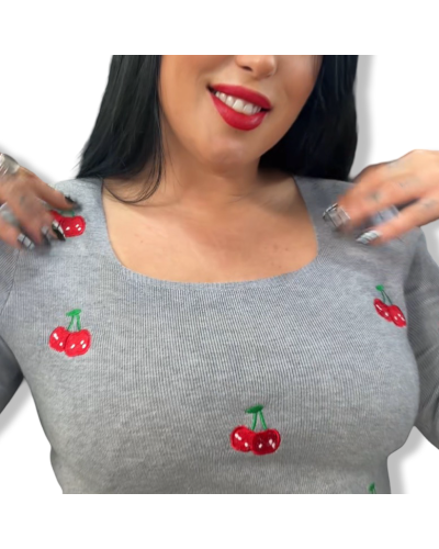 SWEATER VINTAGE CHERRY NEGRO.|LA Oveja Negra Shop. SWEATER VINTAGE CHERRY NEGRO.|LA Oveja Negra Shop.