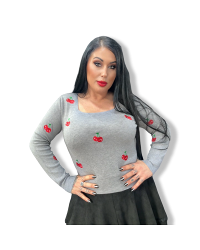 SWEATER VINTAGE CHERRY NEGRO.|LA Oveja Negra Shop. SWEATER VINTAGE CHERRY NEGRO.|LA Oveja Negra Shop.