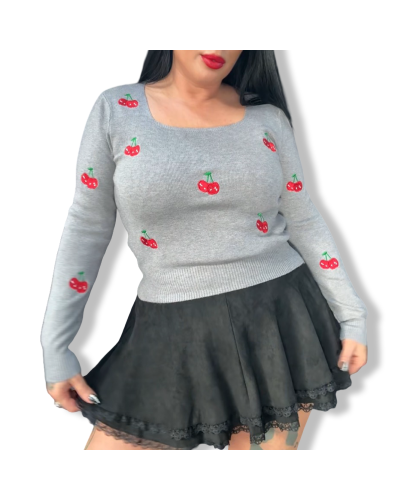 SWEATER VINTAGE CHERRY NEGRO.|LA Oveja Negra Shop. SWEATER VINTAGE CHERRY NEGRO.|LA Oveja Negra Shop.