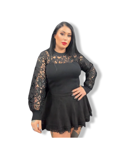 SWEATER VINTAGE CROCHÈ NEGRO.|LA Oveja Negra Shop.