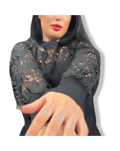 SWEATER VINTAGE CROCHÈ NEGRO.|LA Oveja Negra Shop.