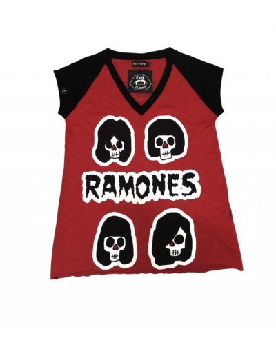 CAMISETA RAMONES SKULL COMBINADA.