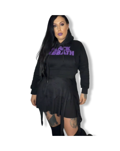 SUDADERA CROP BLACK SABBAT|LA Oveja Negra Shop.