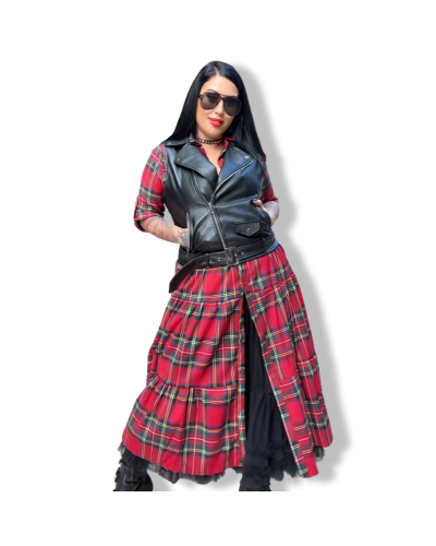 VESTIDO ESCOCÈS LARGO|LA Oveja Negra Shop.