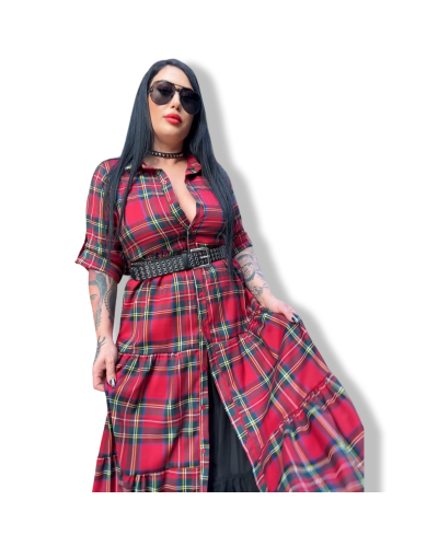 VESTIDO ESCOCÈS LARGO|LA Oveja Negra Shop.