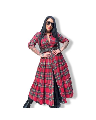 VESTIDO ESCOCÈS LARGO|LA Oveja Negra Shop.