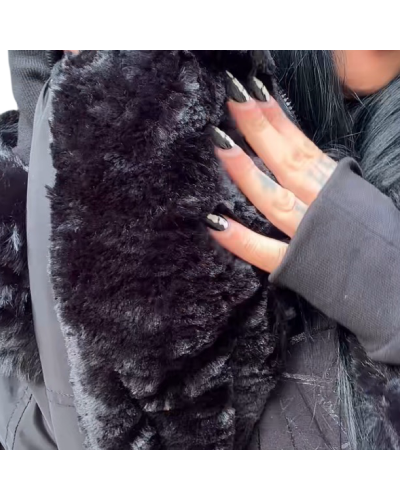 BOMBER 80´S POLIPIEL NEGRA|LA OVEJA NEGRA SHOP.