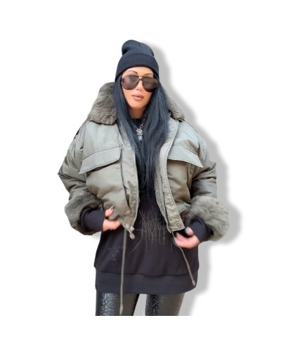 BOMBER 80´S POLIPIEL NEGRA|LA OVEJA NEGRA SHOP.