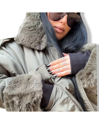 BOMBER 80´S POLIPIEL NEGRA|LA OVEJA NEGRA SHOP.