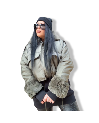 BOMBER 80´S POLIPIEL NEGRA|LA OVEJA NEGRA SHOP.