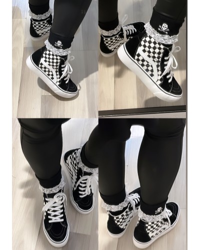 ZAPAS DE BOTA RETRO CUADROS PLATAFORMA|LA Oveja Negra Shop.