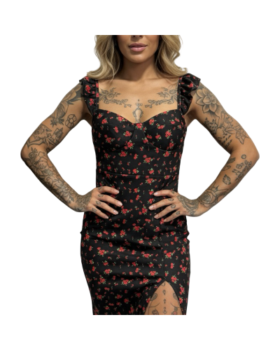 VESTIDO SLIM FLORAL ROJO.|LA OVEJA NEGERA SHOP.