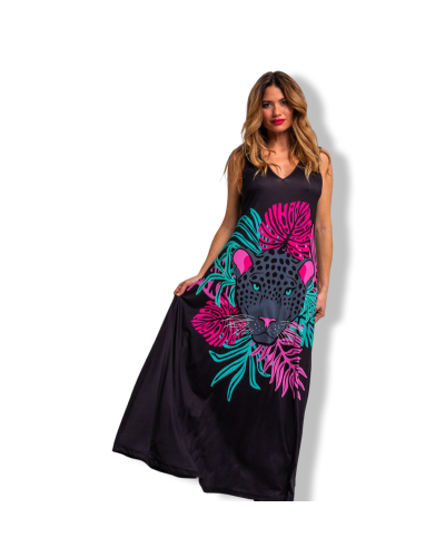 VESTIDO LARGO FLUIDO NOCTURNA|LA OVEJA NEGRA SHOO|LOLINA.