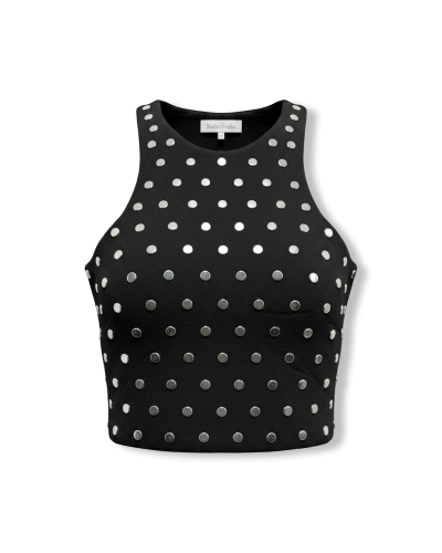 TOP TACHUELAS ROCK HALTER|LA OVEJA NEGRA SHOP.