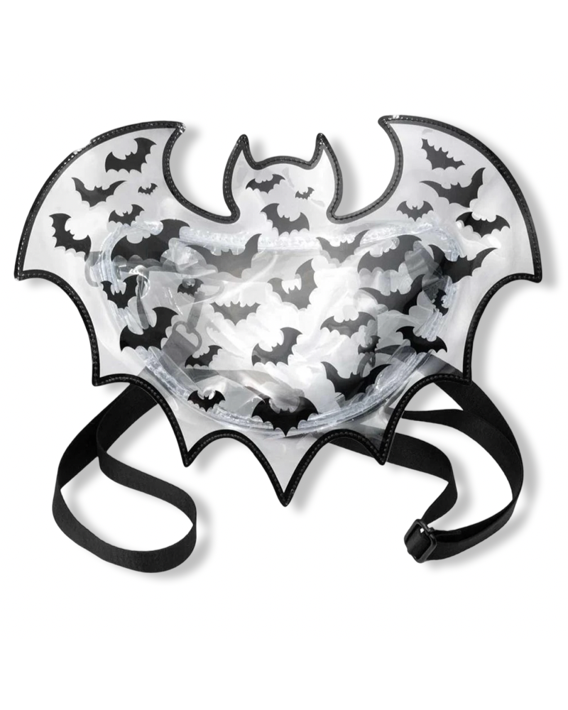 BAT SHAPED CLEAR VINYL BACKPACK KREEPSVILLE 666|LA OVEJA NEGRA SHOP.