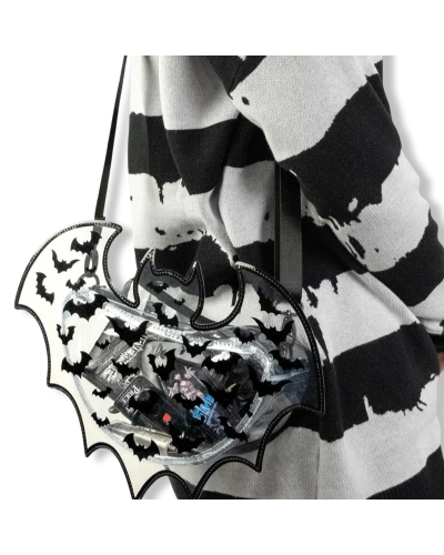 BAT SHAPED CLEAR VINYL BACKPACK KREEPSVILLE 666|LA OVEJA NEGRA SHOP.