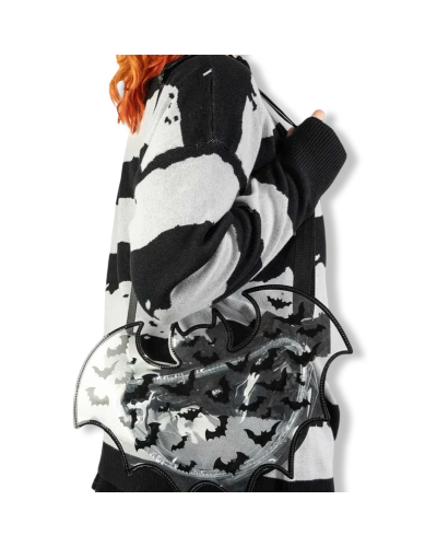 BAT SHAPED CLEAR VINYL BACKPACK KREEPSVILLE 666|LA OVEJA NEGRA SHOP.
