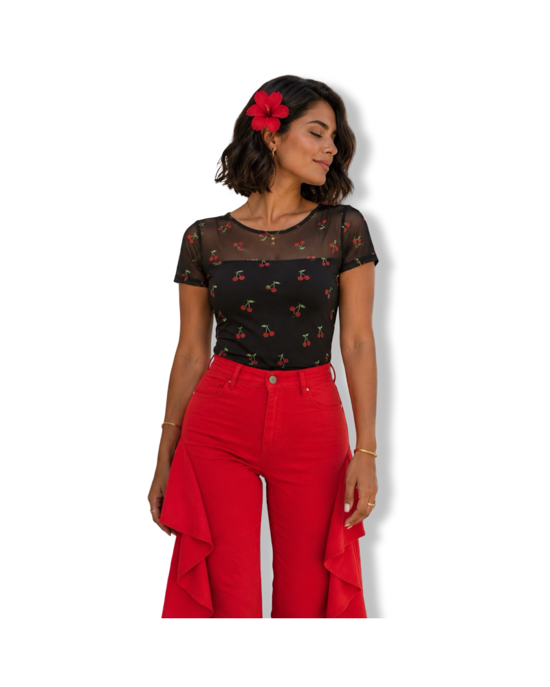 CAMISETA CHERRY  MINUETO|LA OVEJA NEGRA SHOP.