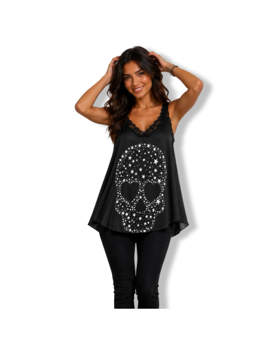 CAMISETA LENCERA LOVE SKULL|LA OVEJA NEGRA SHOP.