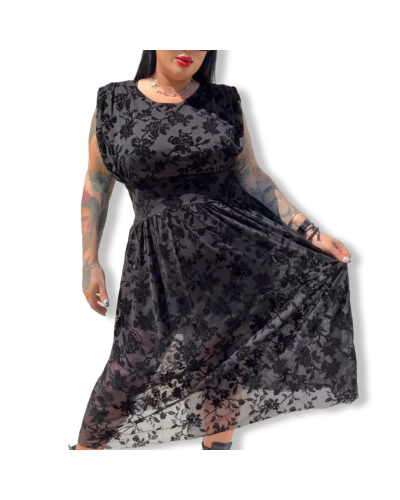 VESTIDO BLACK ROSES|LA OVEJA NEGRA SHOP