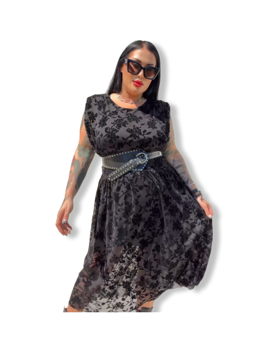 VESTIDO BLACK ROSES|LA OVEJA NEGRA SHOP