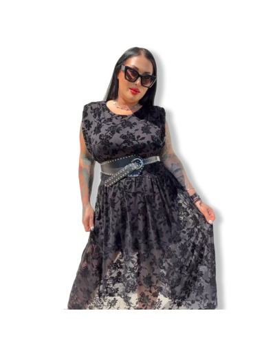 VESTIDO BLACK ROSES|LA OVEJA NEGRA SHOP
