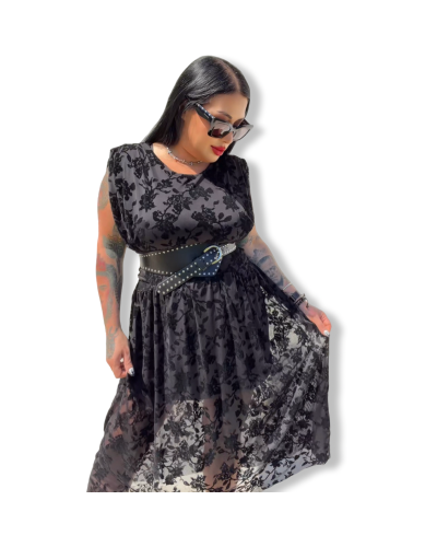 VESTIDO BLACK ROSES|LA OVEJA NEGRA SHOP