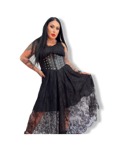 VESTIDO LENCERO DE ENCAJE FLUIDO|LA OVEJA NEGRA SHOP