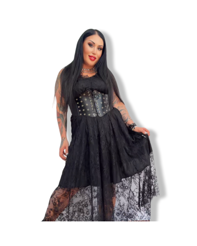 VESTIDO LENCERO DE ENCAJE FLUIDO|LA OVEJA NEGRA SHOP