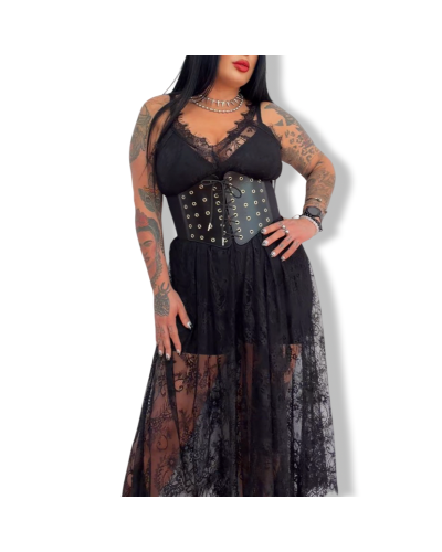 VESTIDO LENCERO DE ENCAJE FLUIDO|LA OVEJA NEGRA SHOP