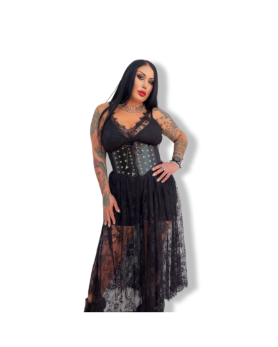 VESTIDO LENCERO DE ENCAJE FLUIDO|LA OVEJA NEGRA SHOP