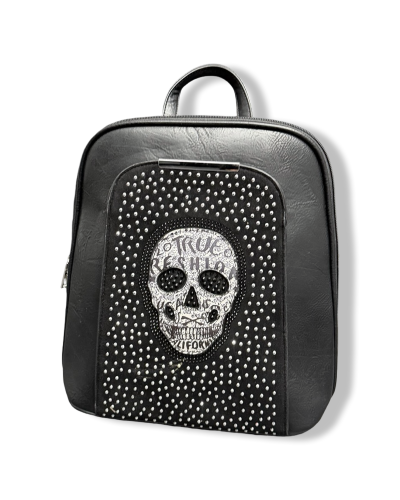 MOCHILA MIDI SKULL STRASS|LA OVEJA NEGRA SHOP.