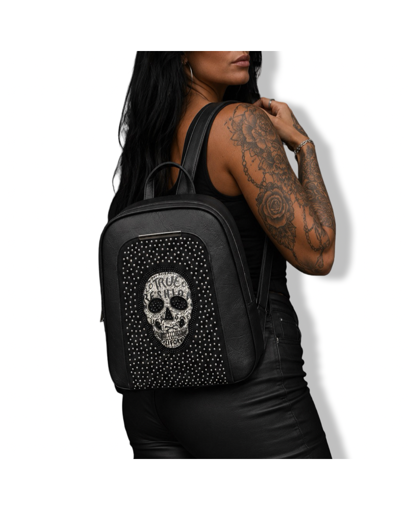 MOCHILA MIDI SKULL STRASS|LA OVEJA NEGRA SHOP.