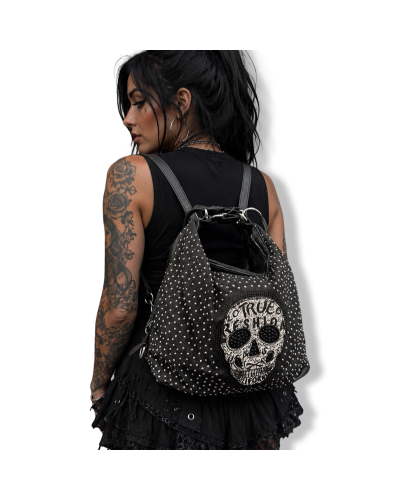MOCHILA MIDI SKULL STRASS|LA OVEJA NEGRA SHOP.