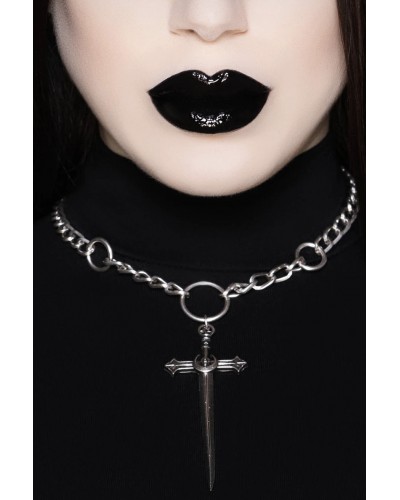 COLLAR DIE BY THE SWORD CHAIN CHOKER.