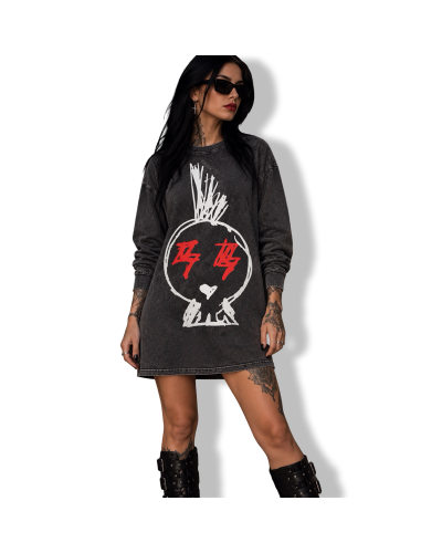 VESTIDO SUDADERA ROCK N ROLL MIDI|LA OVEJA NEGRA SHOP.