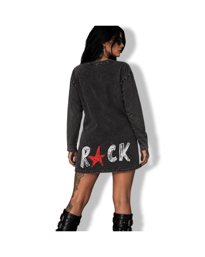 VESTIDO SUDADERA ROCK N ROLL MIDI|LA OVEJA NEGRA SHOP.