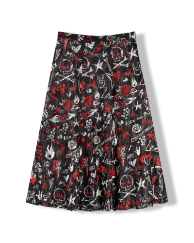 FALDA ENCAJE ROCK N ROLL ROJA |LA OVEJA NEGRA SHOP.
