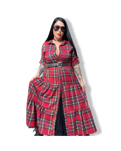 VESTIDO ESCOCÈS LARGO|LA Oveja Negra Shop.