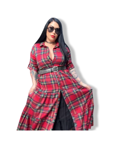 VESTIDO ESCOCÈS LARGO|LA Oveja Negra Shop.